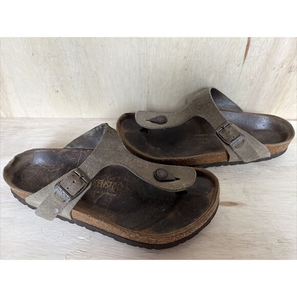 Birkenstock Womens Gizeh Size 38 US 7.5 approx shoe Sandal Cork Floor - Picture 1 of 14